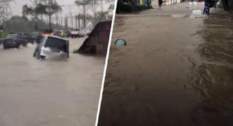 Heavy rains trigger flash floods in several locations around the Klang Valley Malaysia