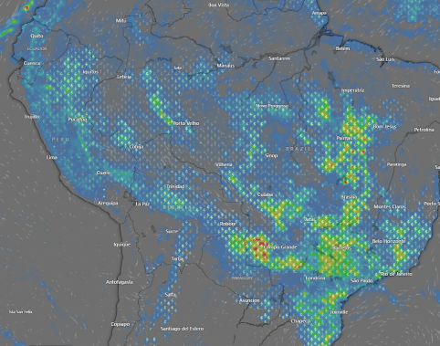 Heavy Rainfall - Bolivia and Central Brazil