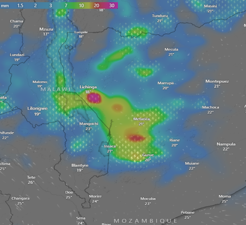 Heavy Rainfall in Malawi and Mozambique