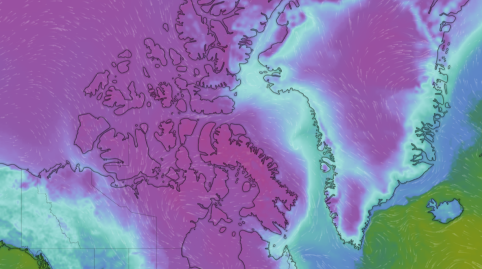 Severe Arctic Cold Wave across Canada & Greenland