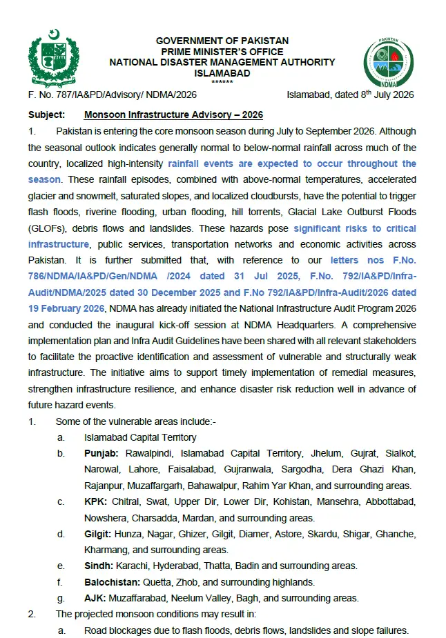 MONSOON INFRASTRUCTURE ADVISORY 2026