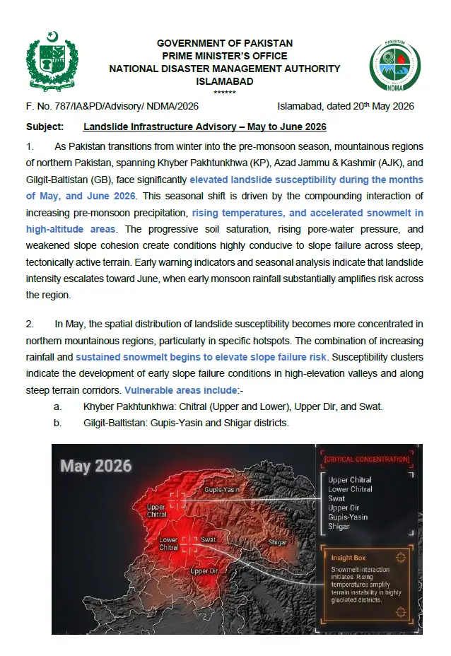 LANDSLIDE INFRASTRUCTURE ADVISORY 2026