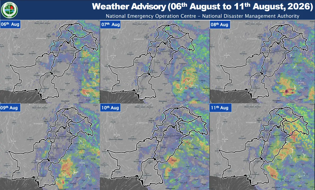 Weather Advisory 06th to 11th August, 2026