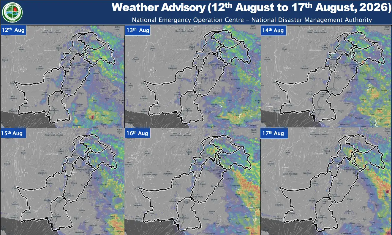 Weather Advisory 12th to 17th August, 2026