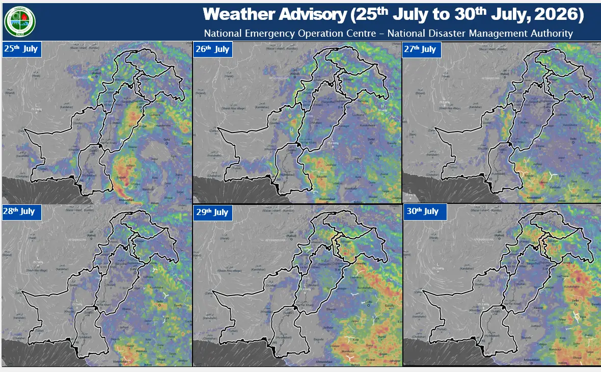 Weather Advisory (25th July to 30th July, 2026)