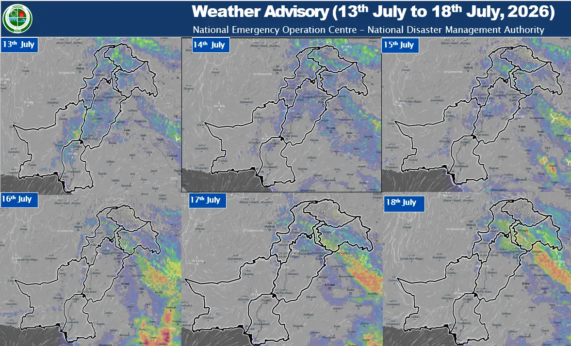Weather Advisory (13th July to 18th July, 2026)