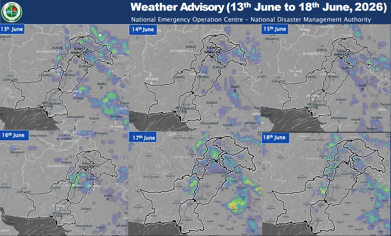 Weather Advisory 13 to 18 June 2026