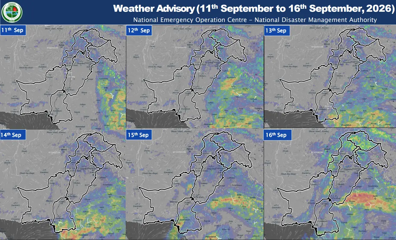 Weather Advisory (11th to 16th September, 2026)