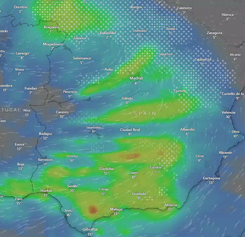 Rain and Snowfall across Spain