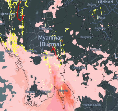 Isolated Heavy Falls & Flood Risk – Myanmar